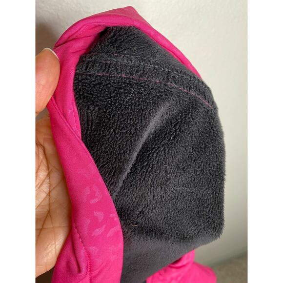 Snowzu Pink Black Hooded Zip Up Pockets Girls Jacket Size 10 12 M Medium - Picture 6 of 8